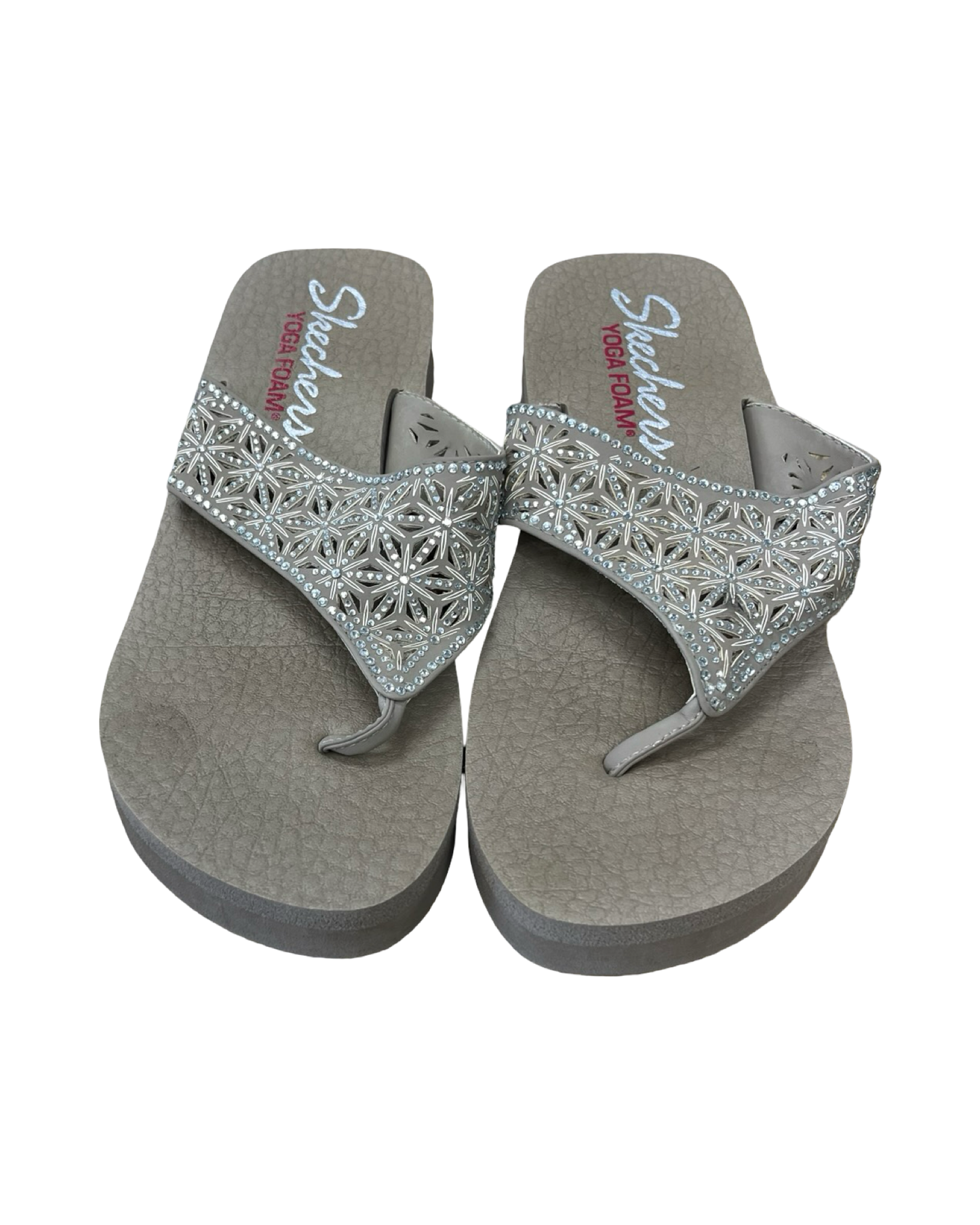 Sandals Flip Flops By Skechers In Grey, Size:8