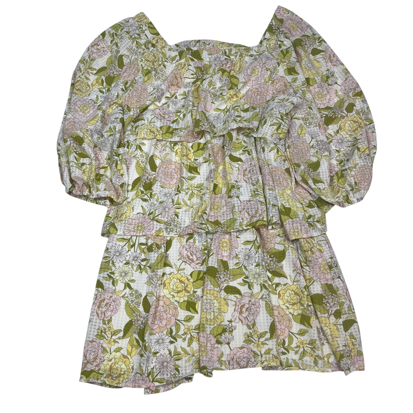 Dress Casual Short By Who What Wear In Cream & Green, Size:Xxl