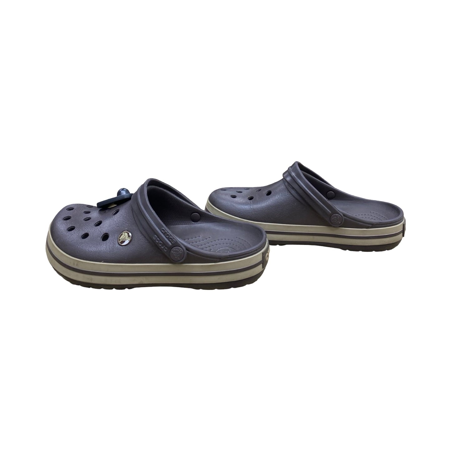 Sandals Flats By Crocs In Brown, Size:8