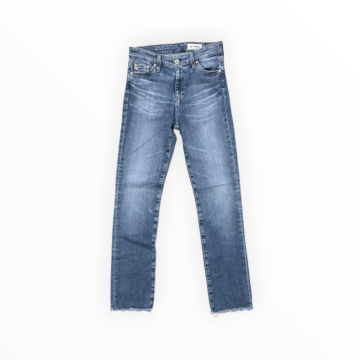 Jeans Straight By Ag Jeans In Blue Denim, Size:4