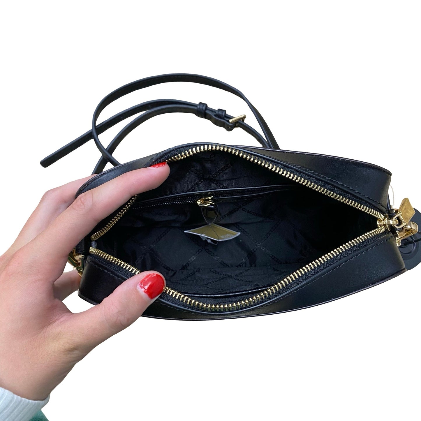 Handbag Designer By Michael Kors In Black & Brown, Size:Medium