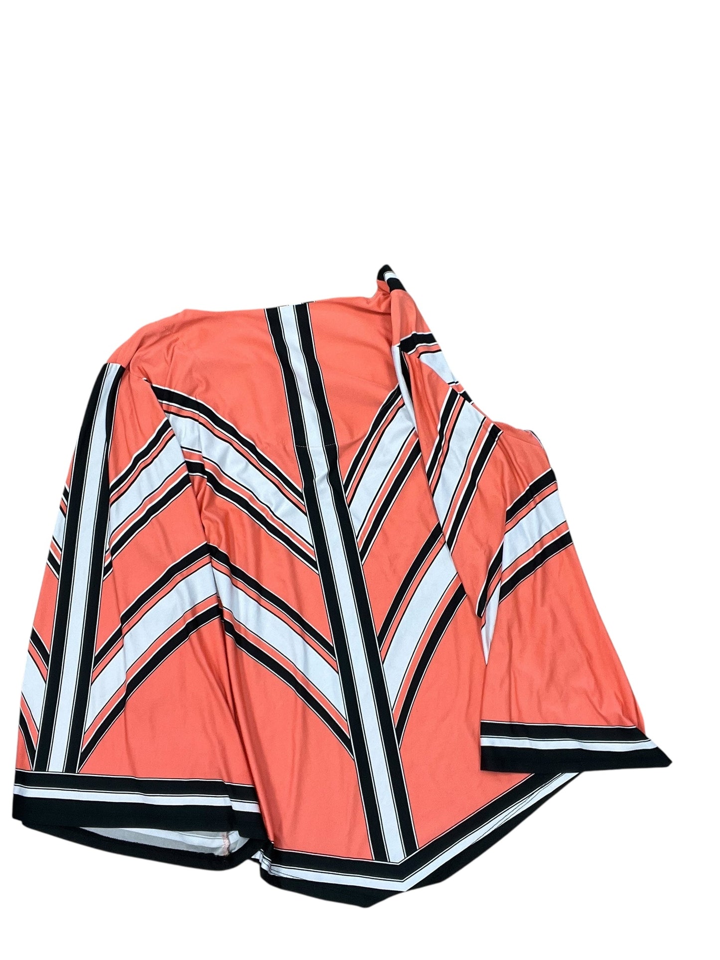 Top Ls By Ashley Stewart In Orange & White, Size:3X