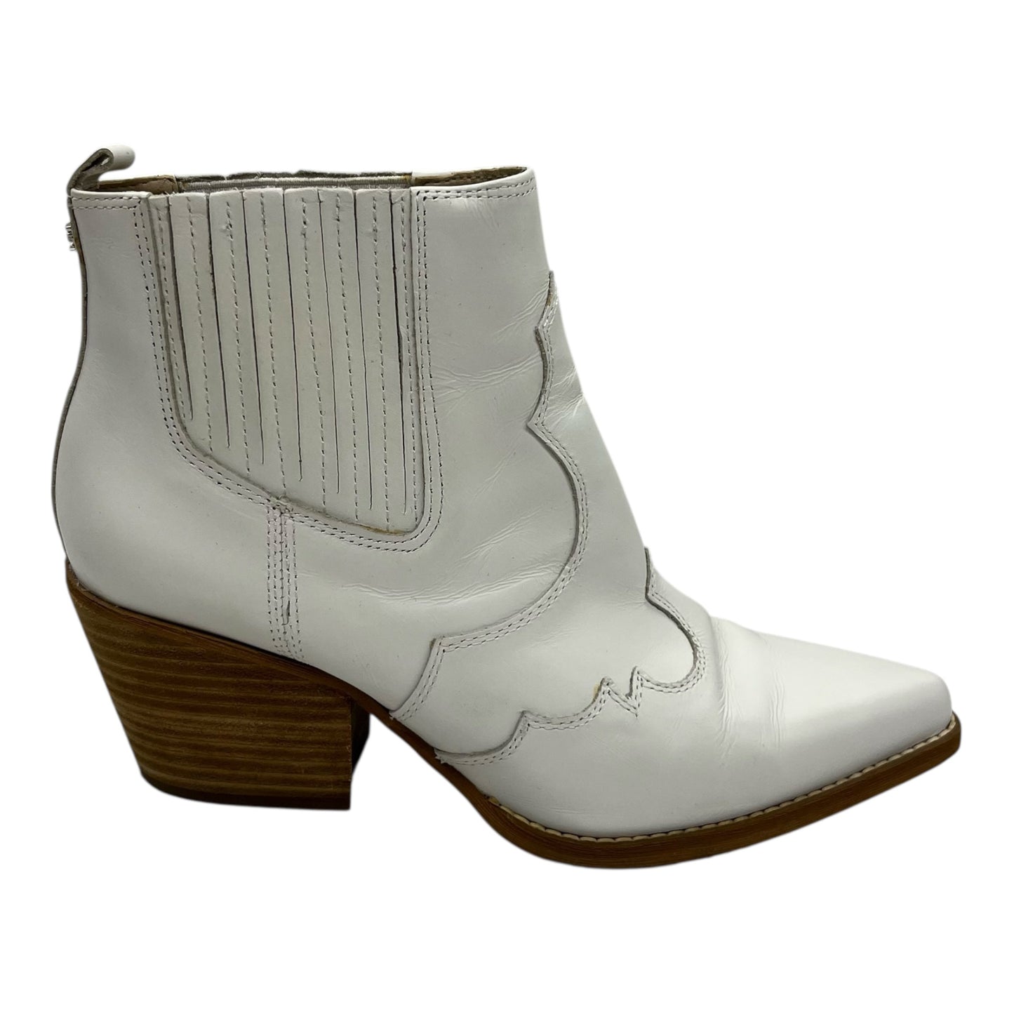 Boots Ankle Heels By Sam Edelman In White, Size:7