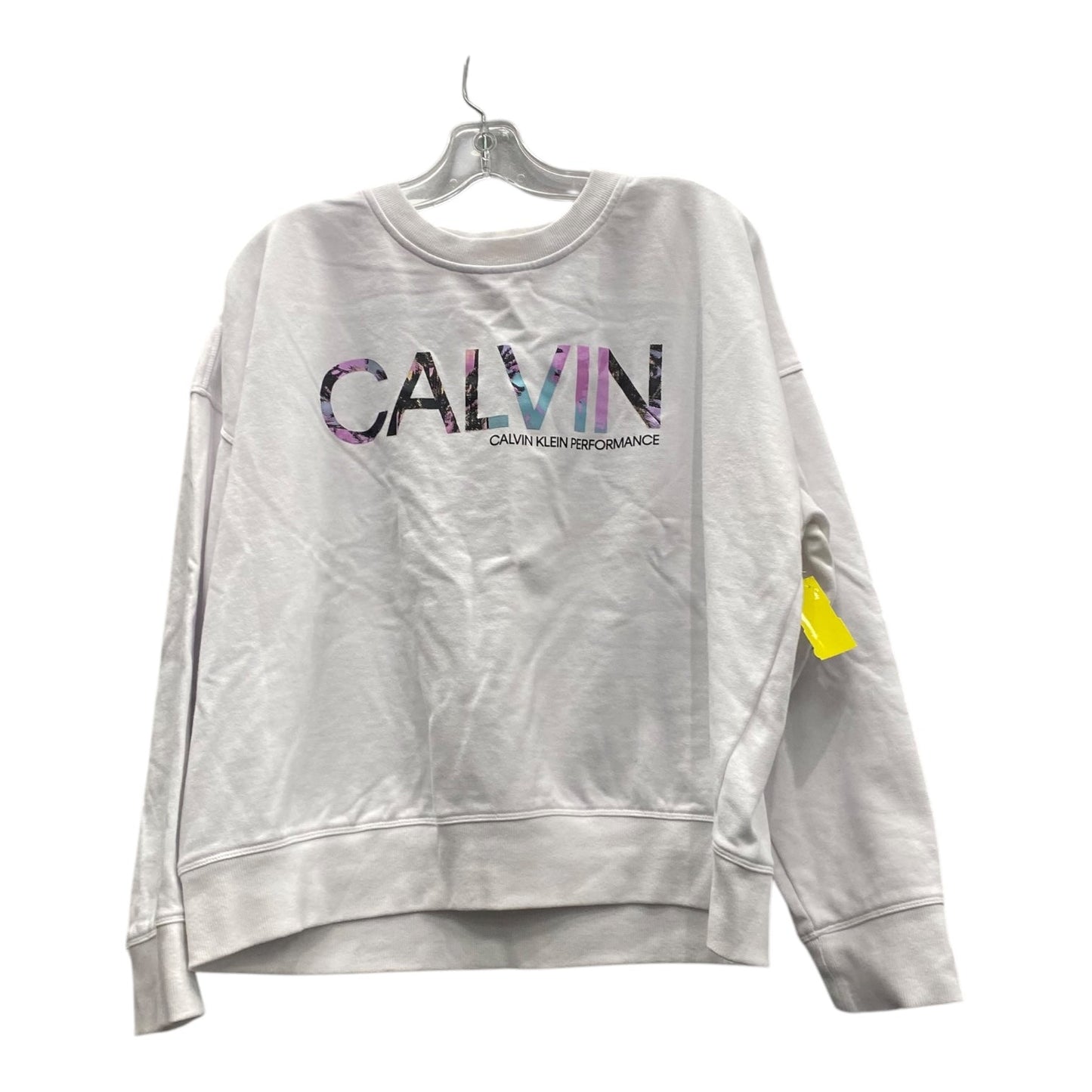 Sweatshirt Crewneck By Calvin Klein In White, Size:1X