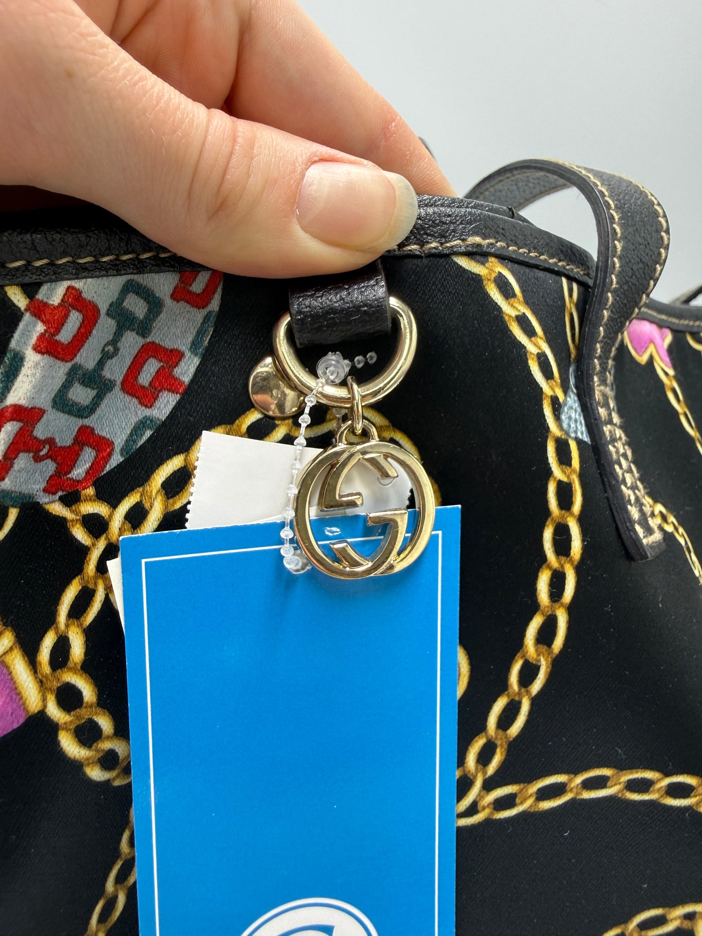 Gucci Satin Charmy Luxury Designer Tote / Handbag