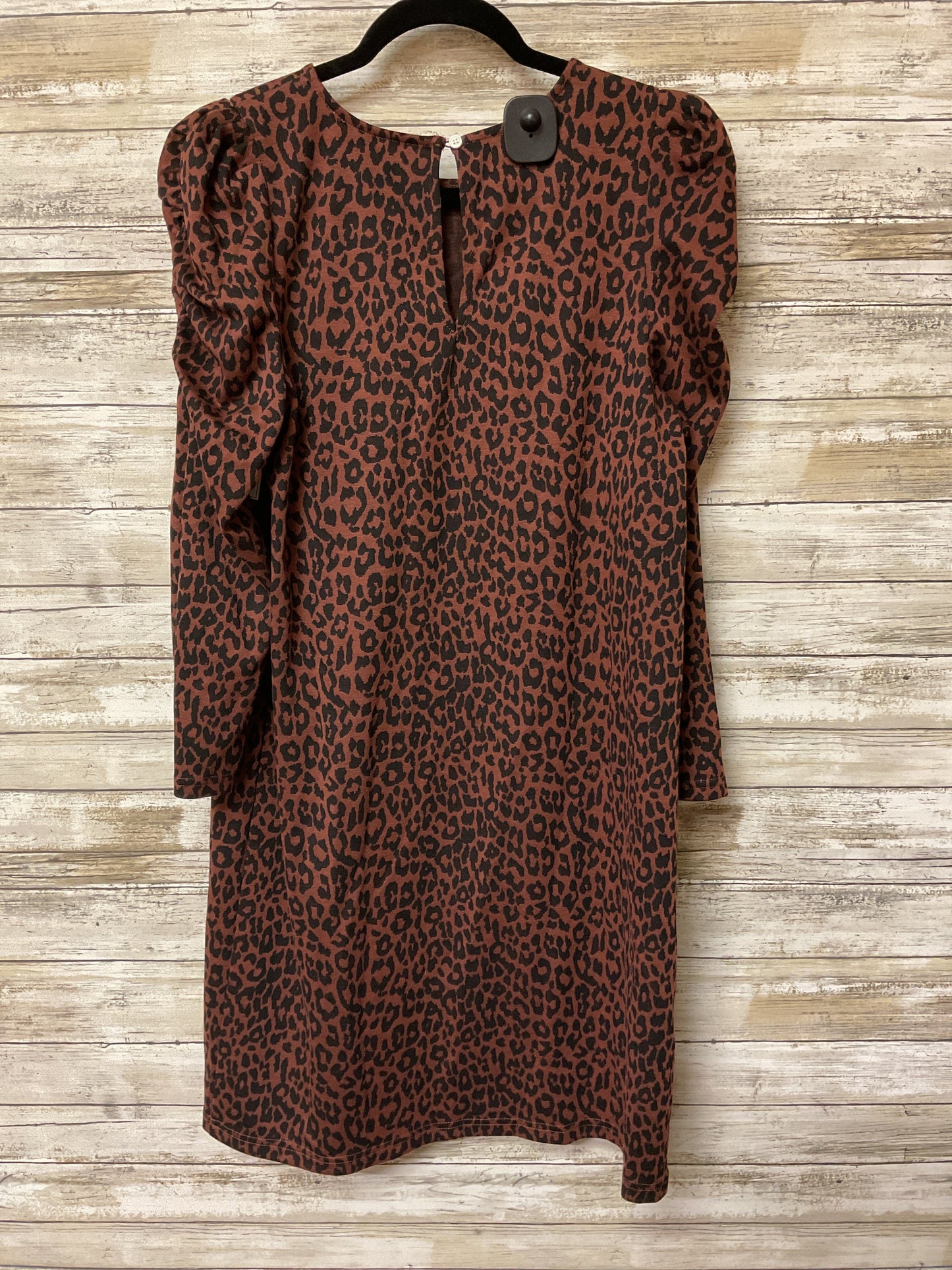 Dress Casual Midi By Loft In Black & Brown, Size:L