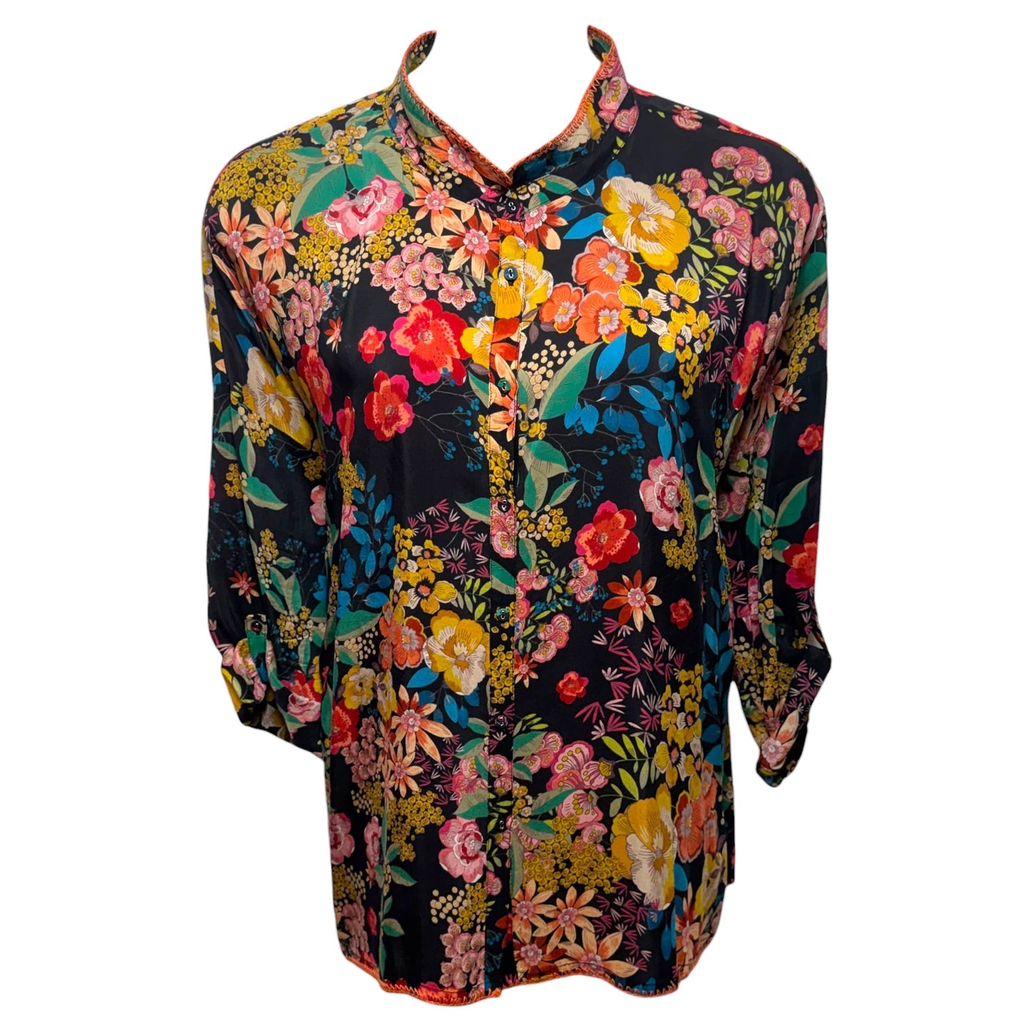 Top Long Sleeve By Johnny Was In Floral Print, Size: Xl ESTIMATED