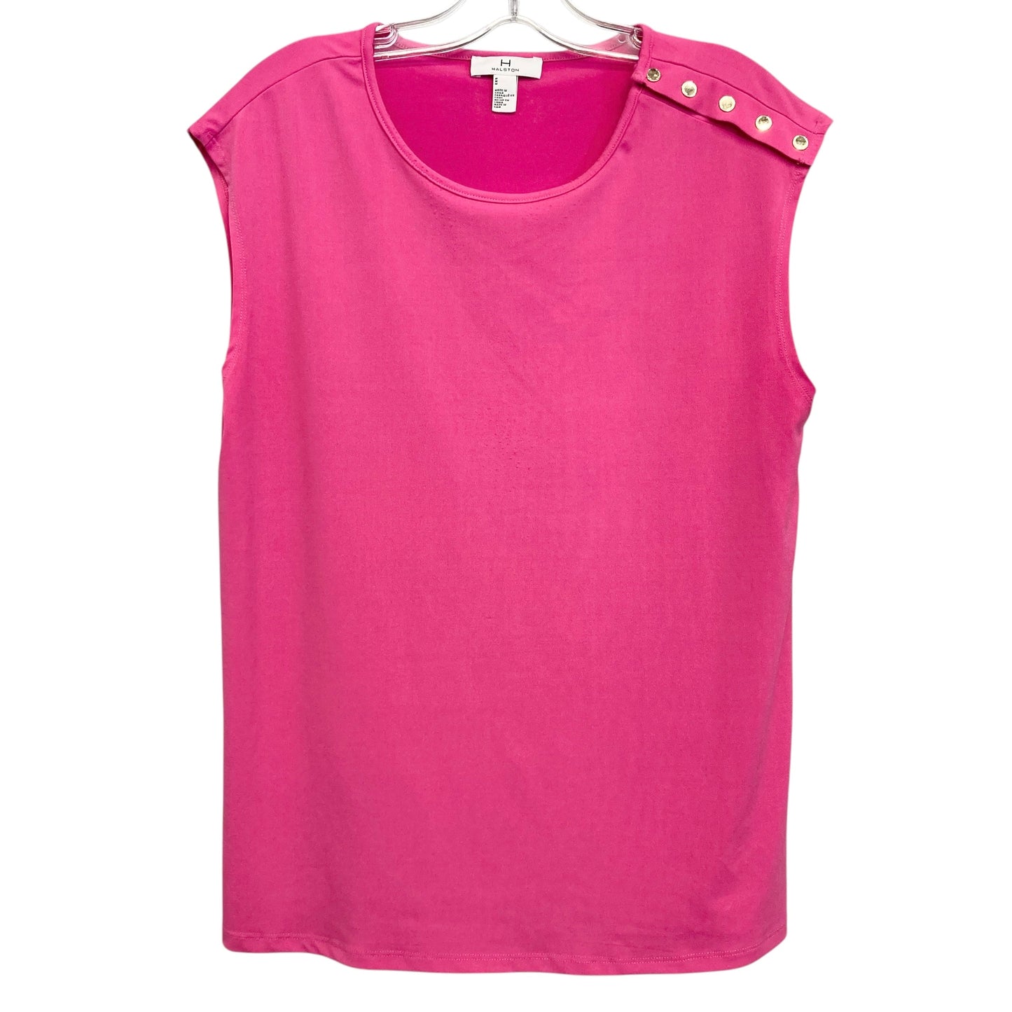 Top Sleeveless By Halston In Pink, Size:M