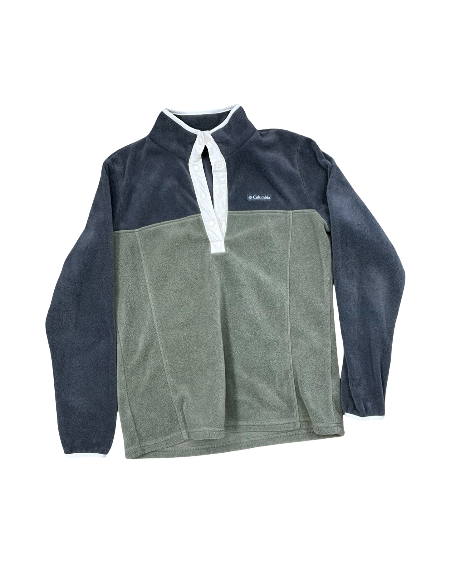 Jacket Fleece By Columbia In Green & Grey, Size:M