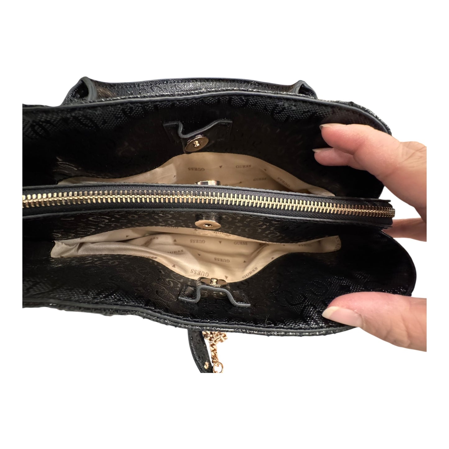 Handbag By Guess In Black, Size:Medium
