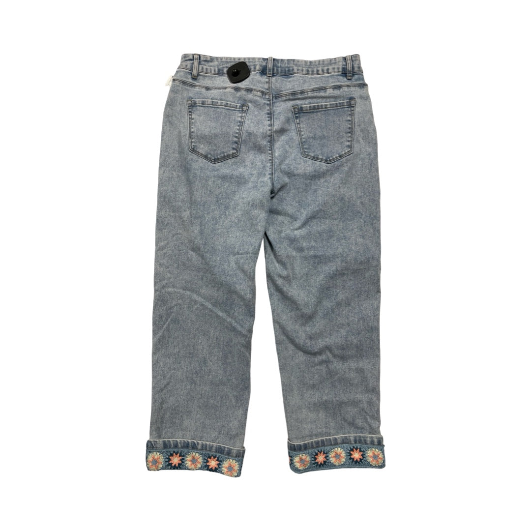 Jeans Straight By Charlie B In Blue Denim, Size:10