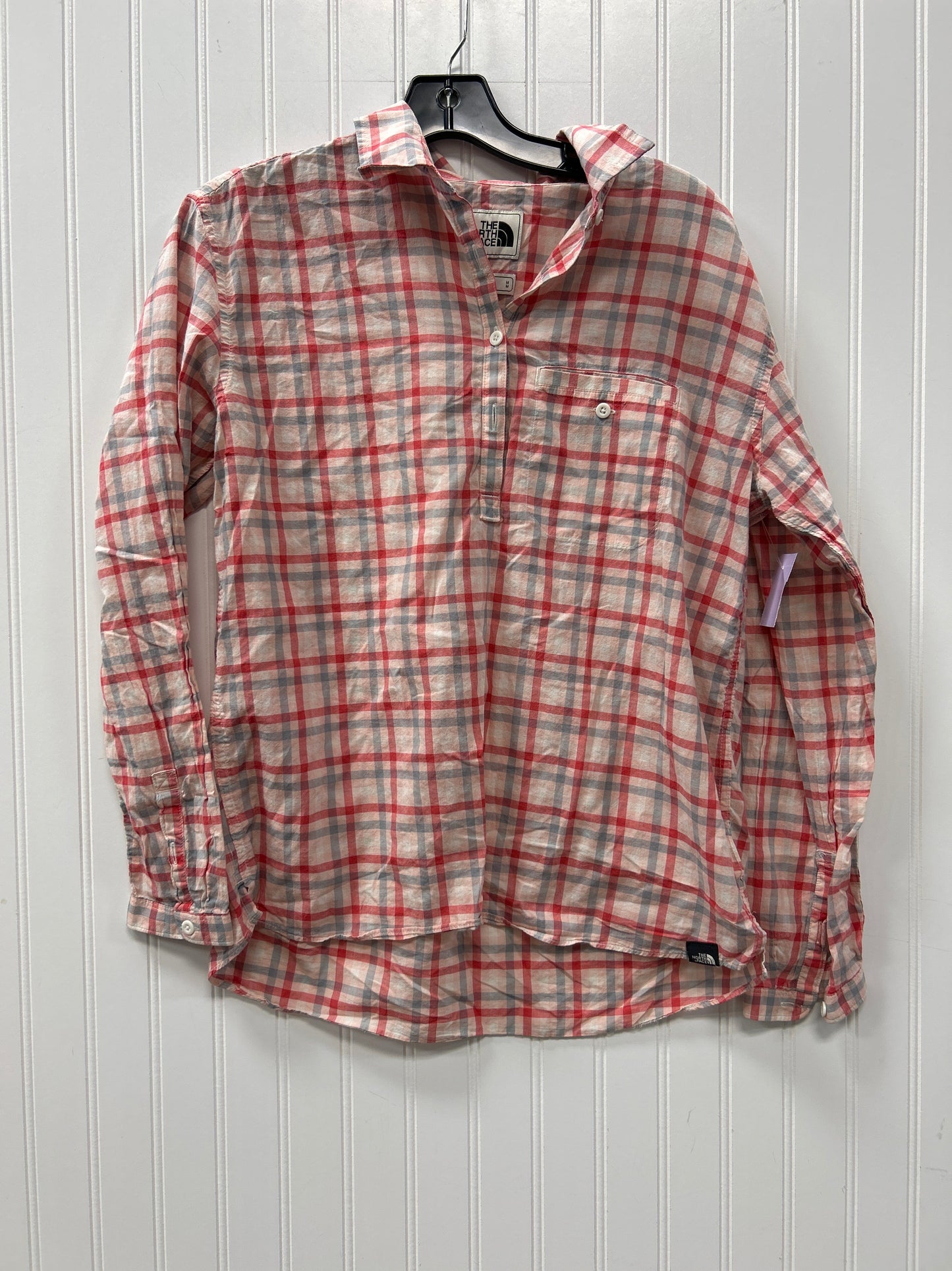Top Ls By The North Face In Plaid Pattern, Size:M