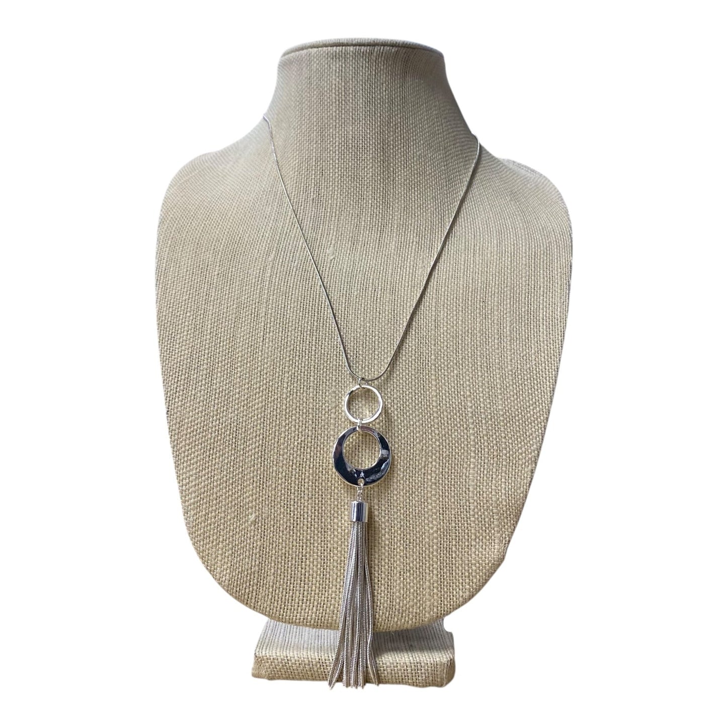 Necklace Statement By Nine West In Silver