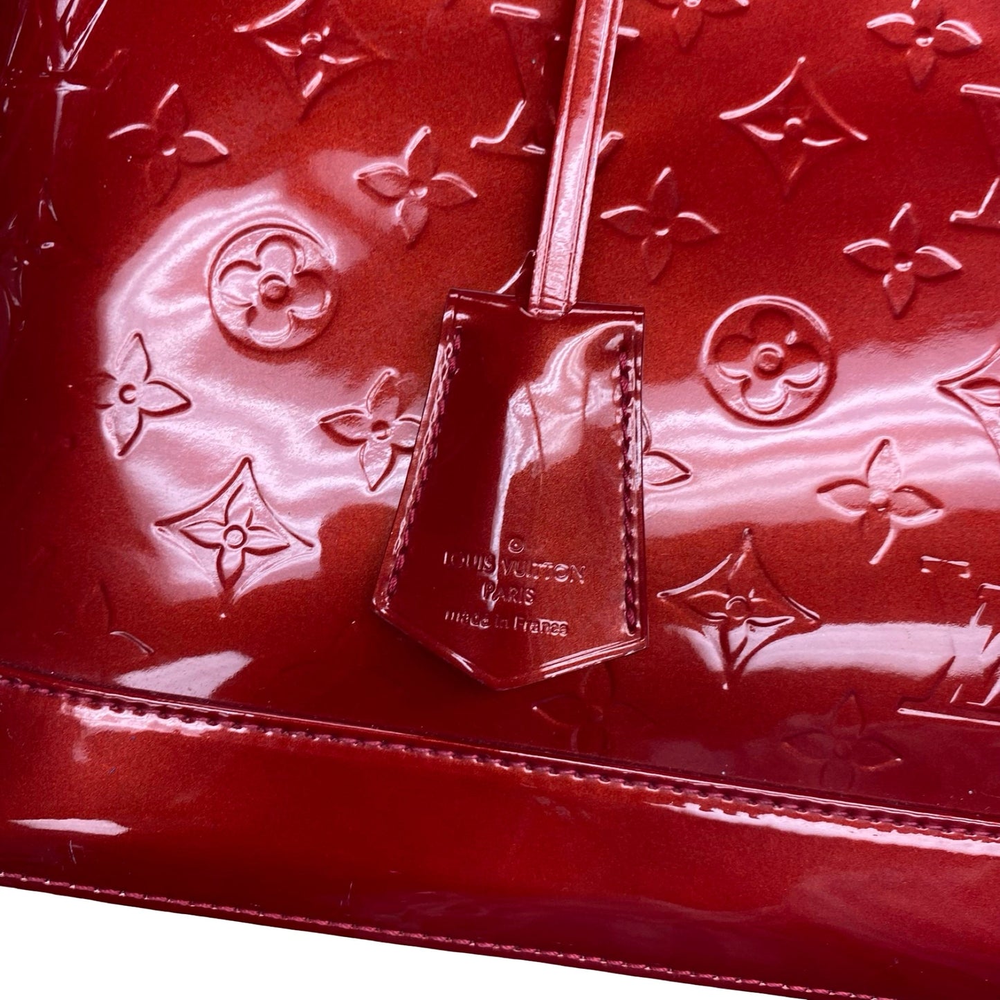 Handbag Luxury Designer By Louis Vuitton In Red Vernis, Size:Large (GM)