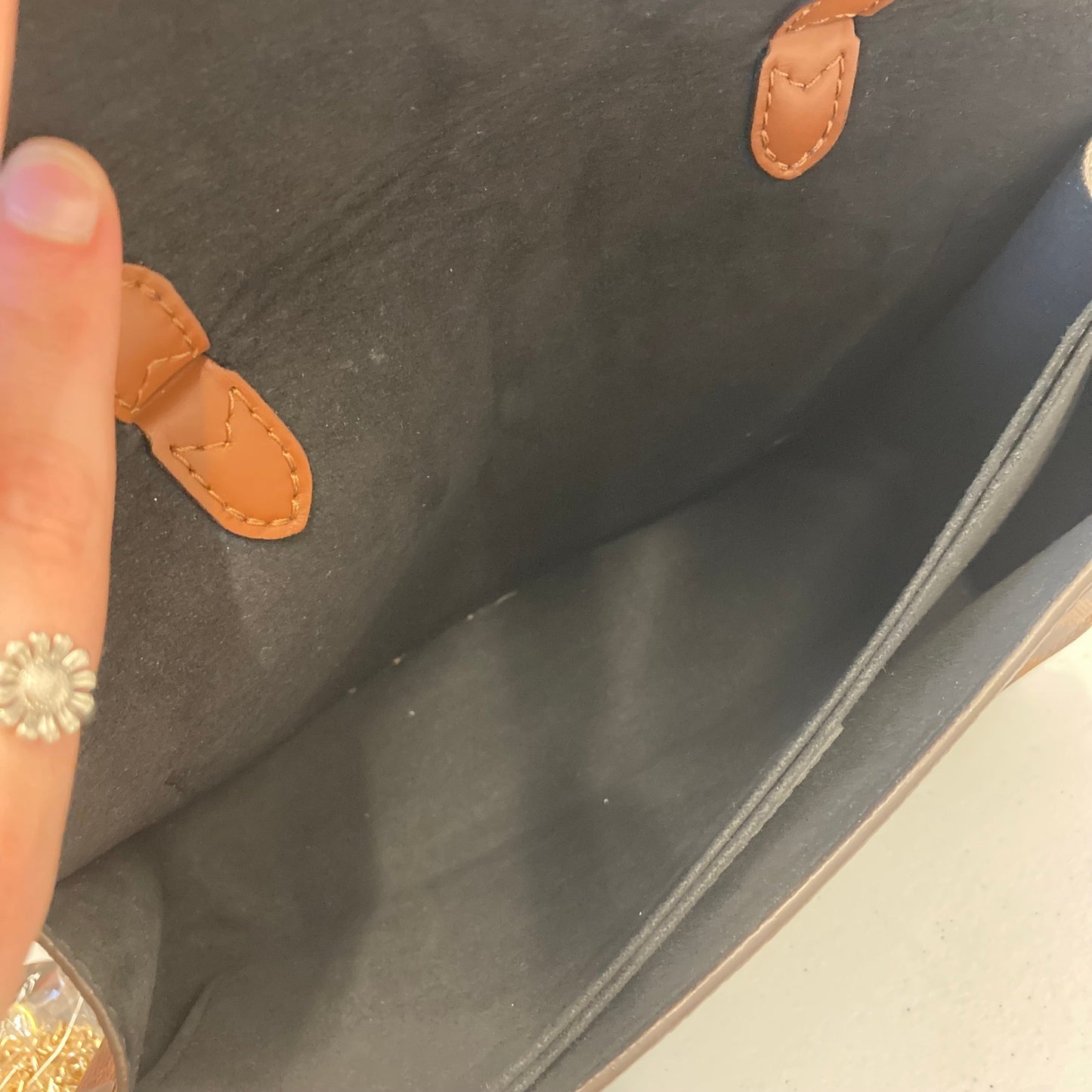 Handbag Luxury Designer By Louis Vuitton In Brown & Tan, Size:Small