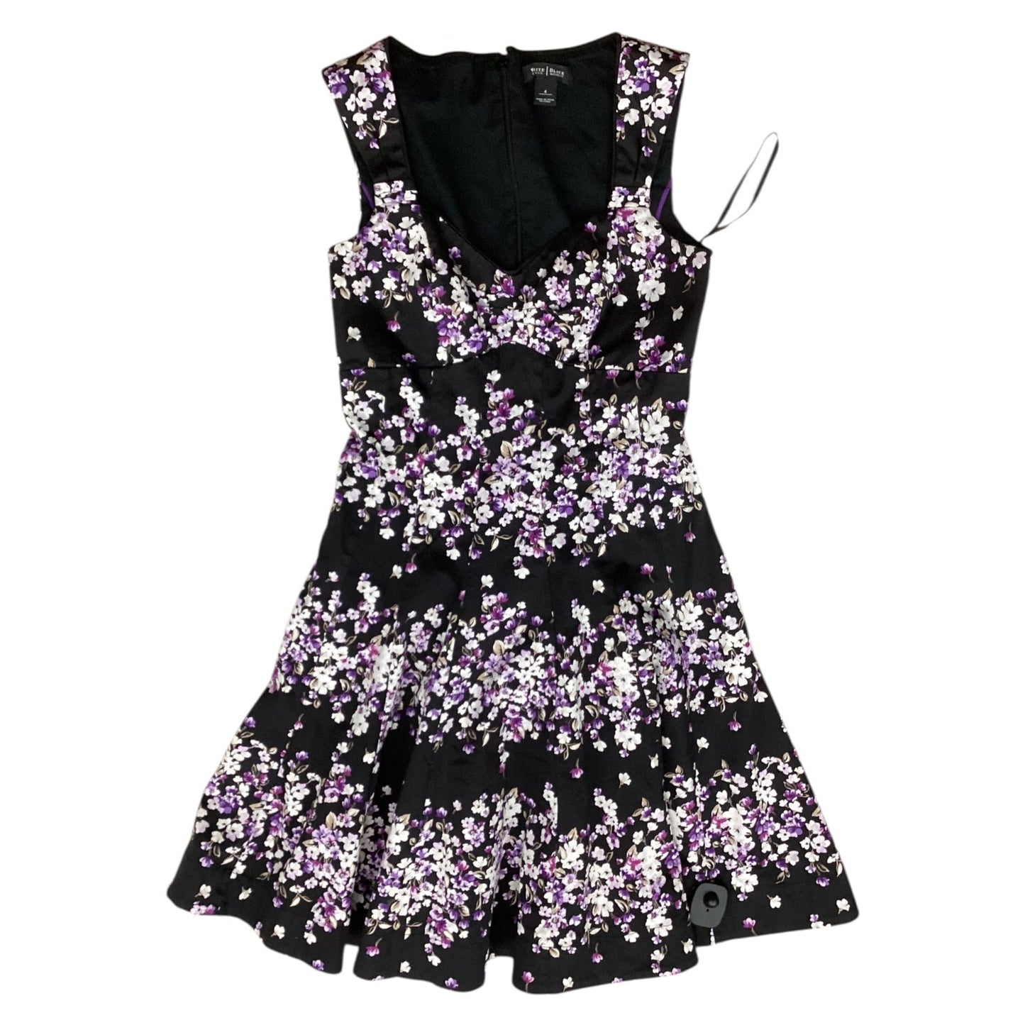 Dress Casual Short By White House Black Market In Black & Purple, Size:4
