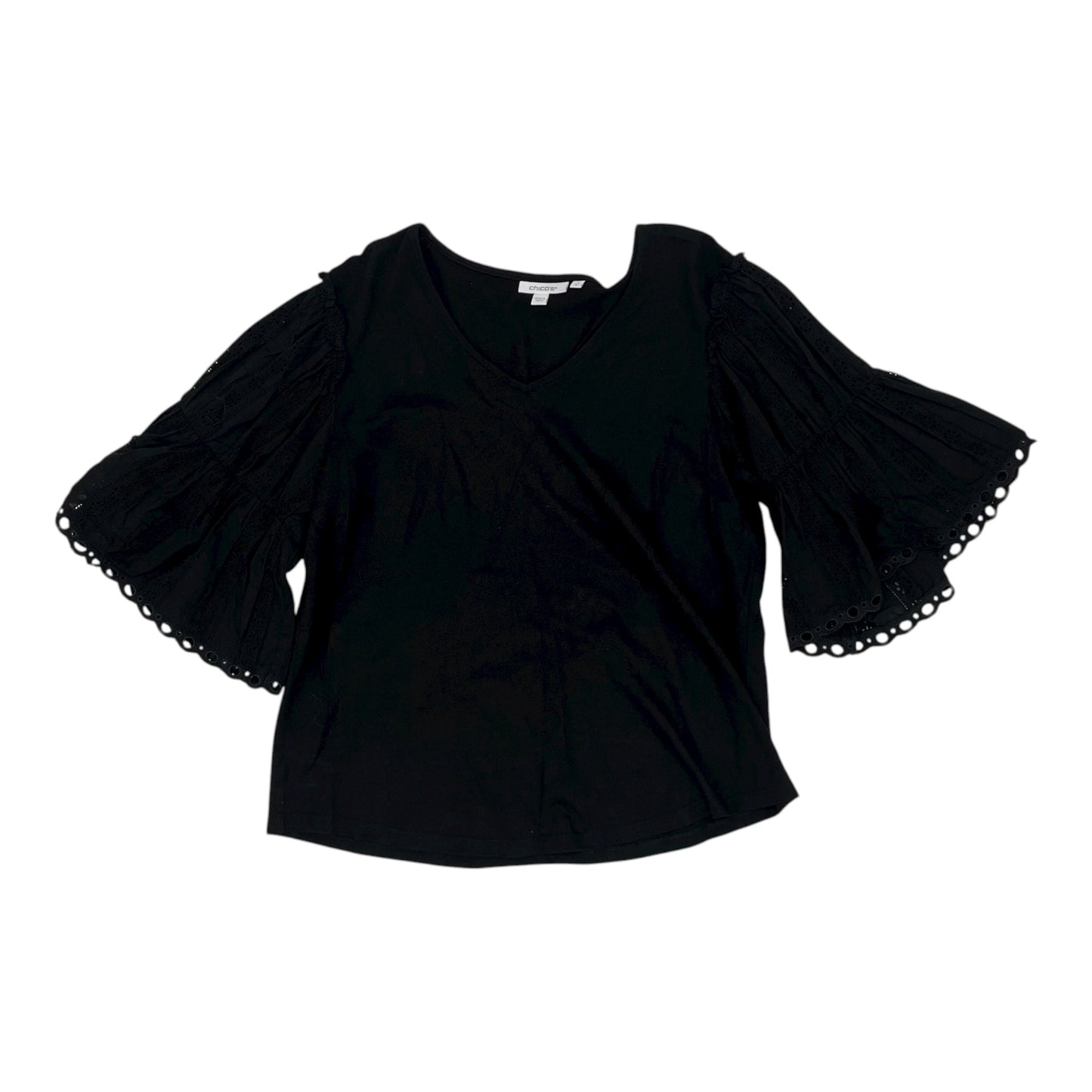 Blouse Ss By Chicos In Black, Size:M