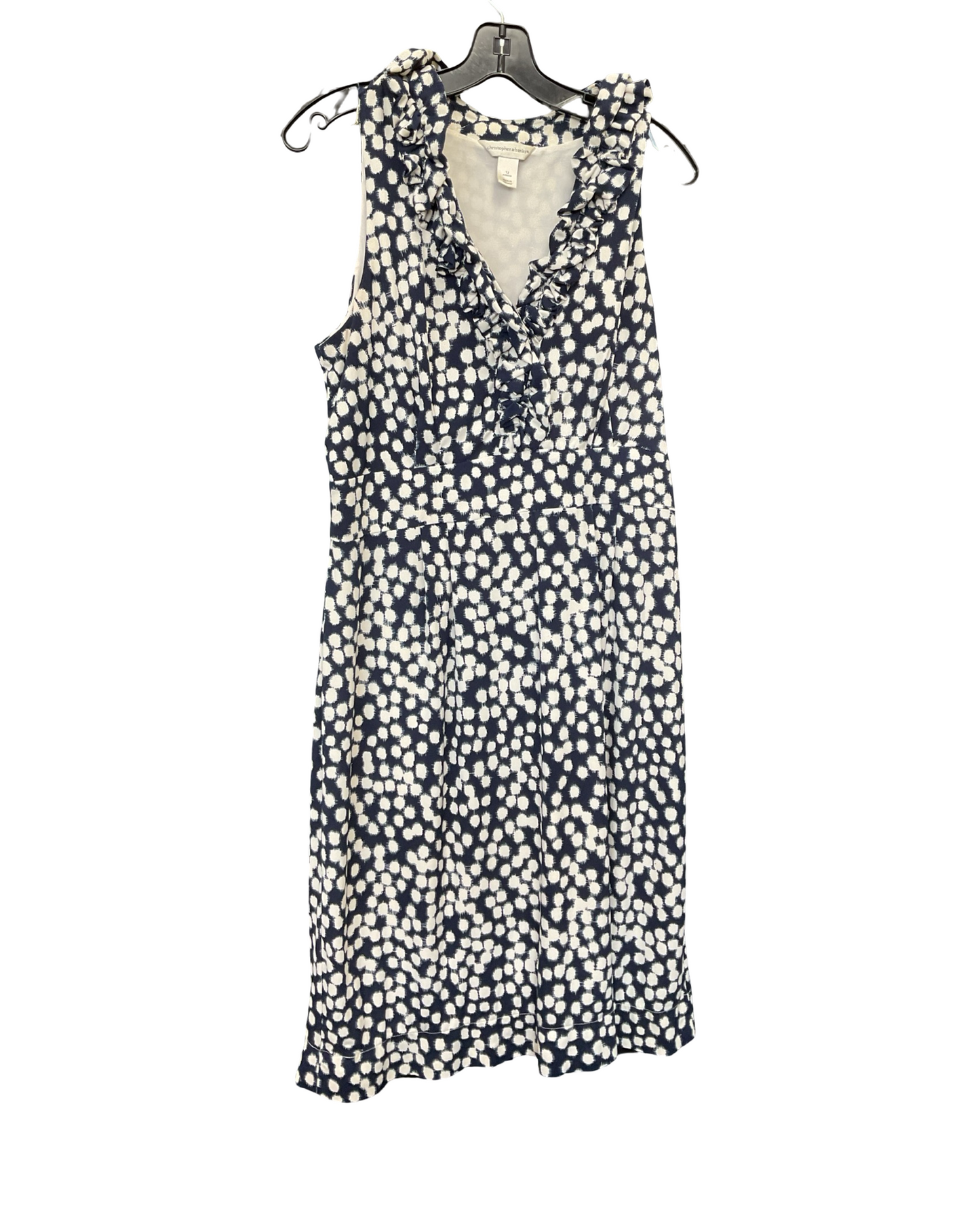 Dress Casual Maxi By Christopher And Banks In Blue & Cream, Size:12