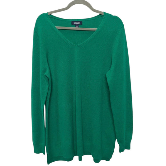 Sweater Cashmere By Lands End In Green, Size:L