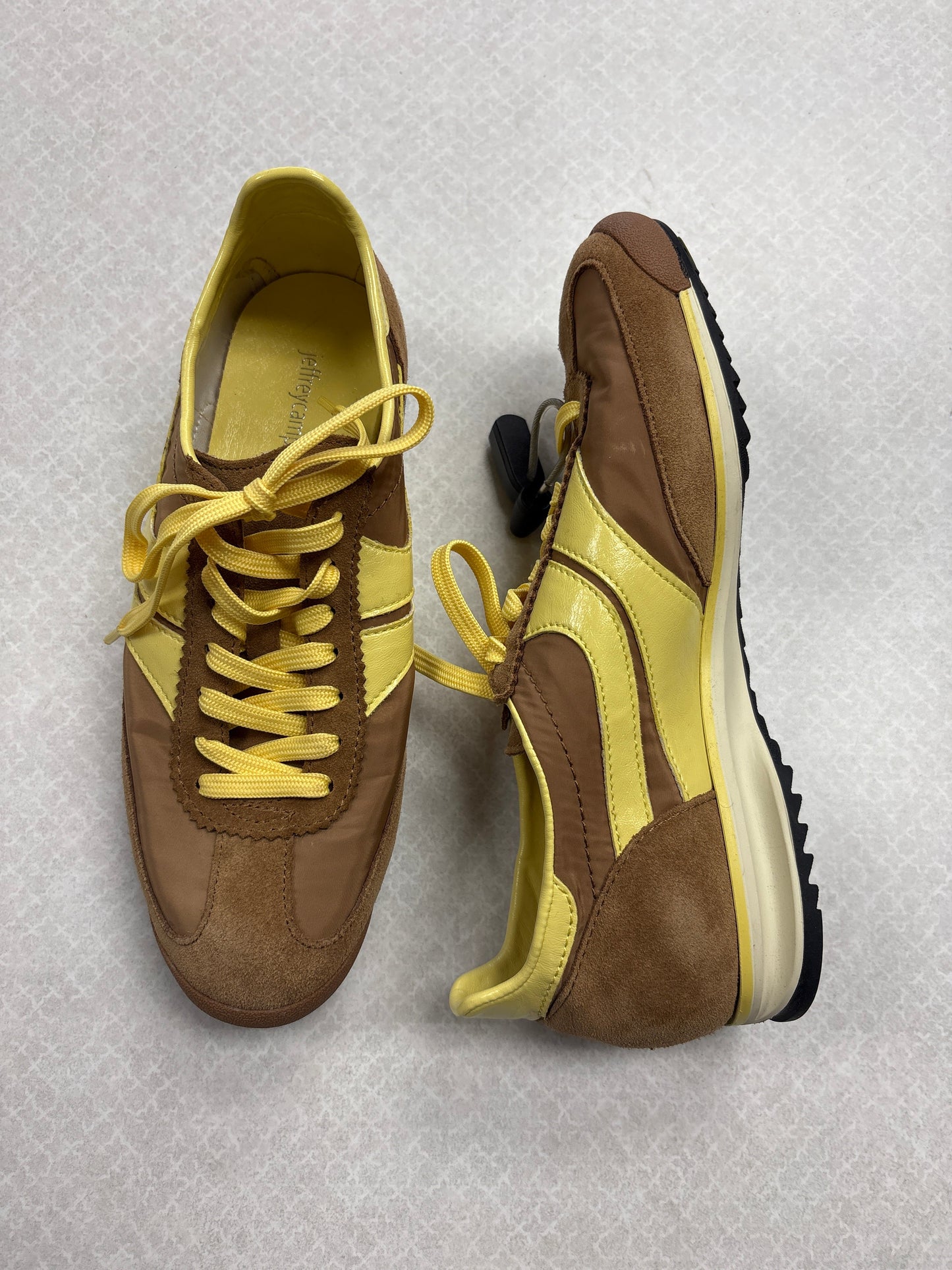 Shoes Sneakers By Jeffrey Campbell In Brown & Yellow, Size:8.5