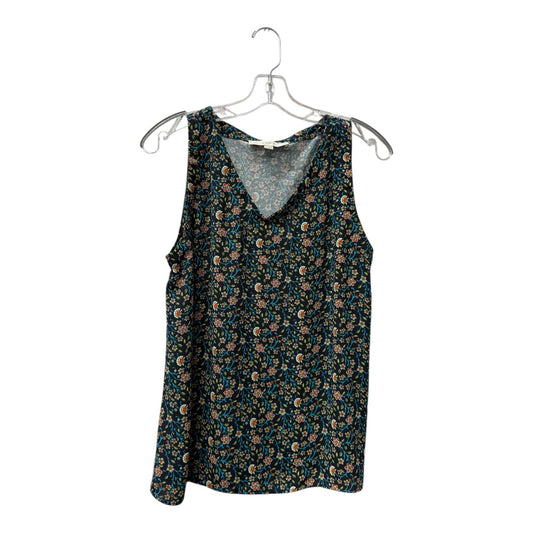 Top Sleeveless By Loft In Black & Blue, Size:Mp