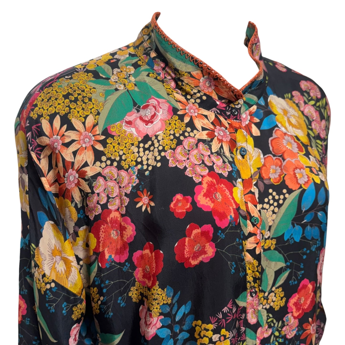 Top Long Sleeve By Johnny Was In Floral Print, Size: Xl ESTIMATED