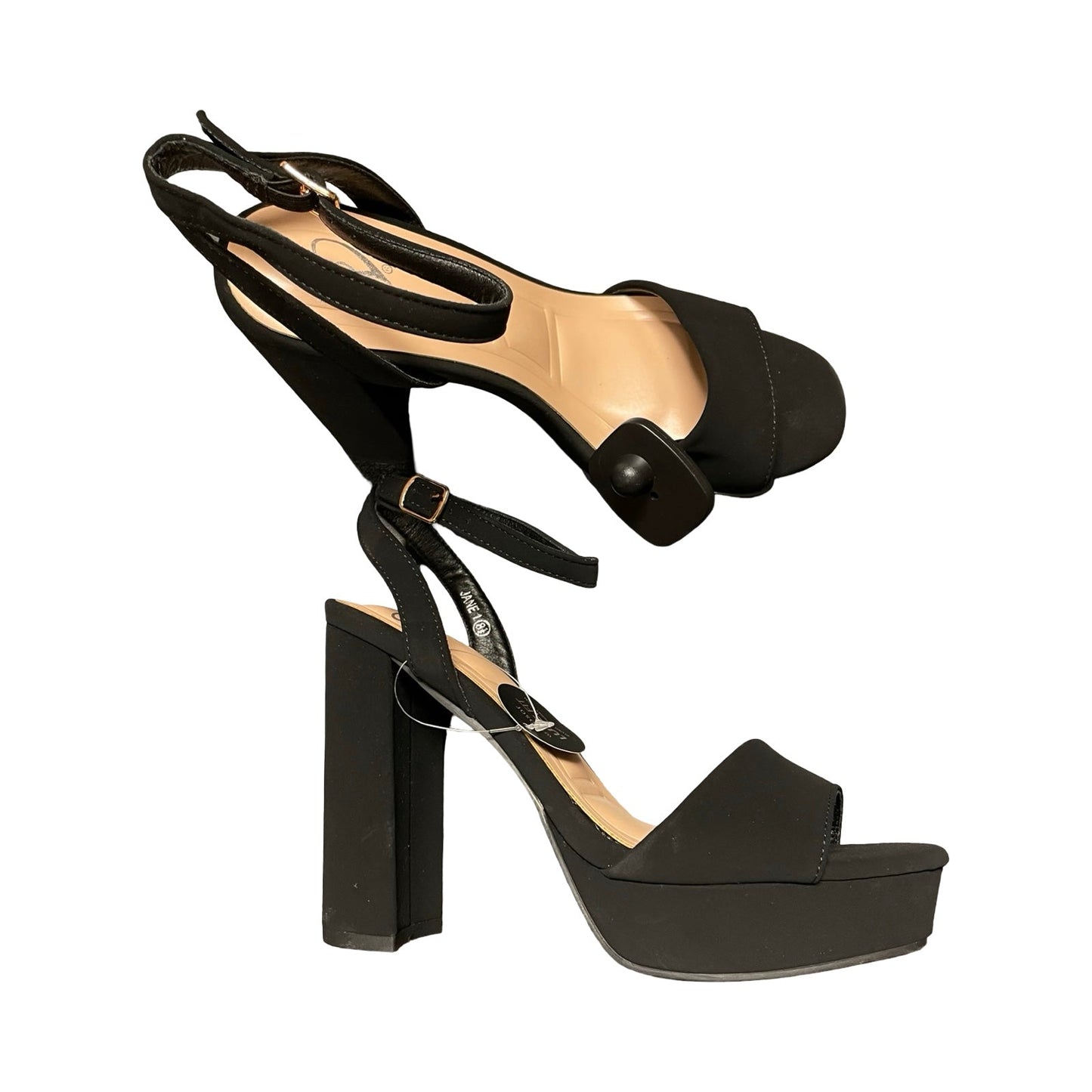 Sandals Heels Block By Windsor In Black, Size:8.5