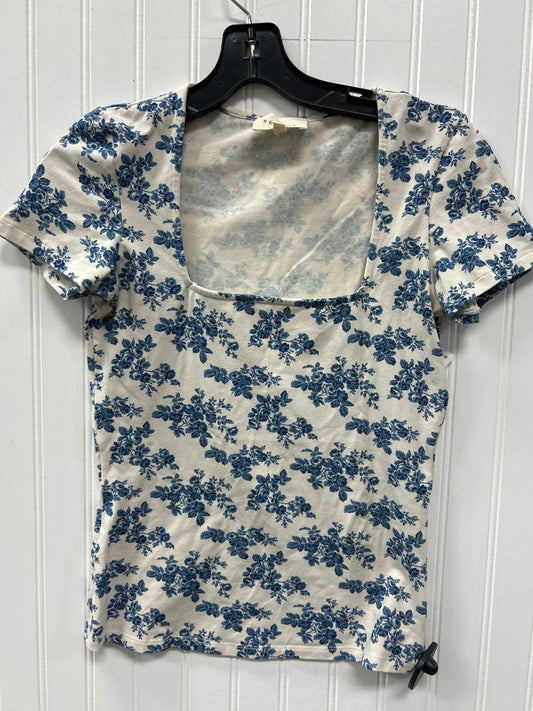 Top Ss Designer By Sezane In Blue & Cream, Size:S