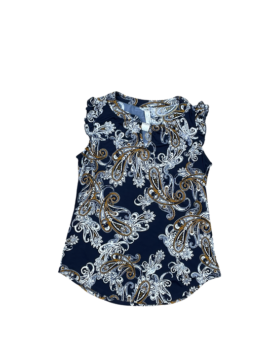 Top Sleeveless By Perseption Concept In Blue, Size:S