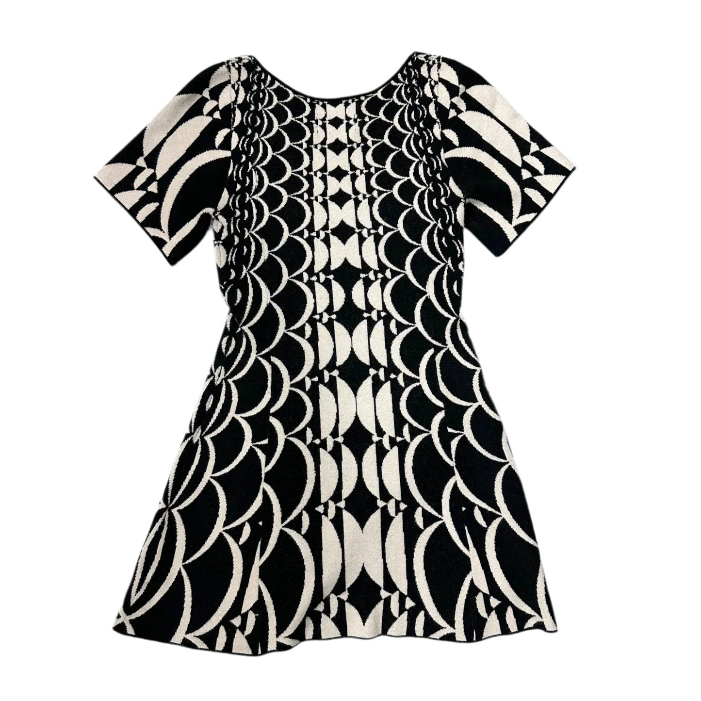 Dress Casual Midi By Anthropologie In Black & Cream, Size: S