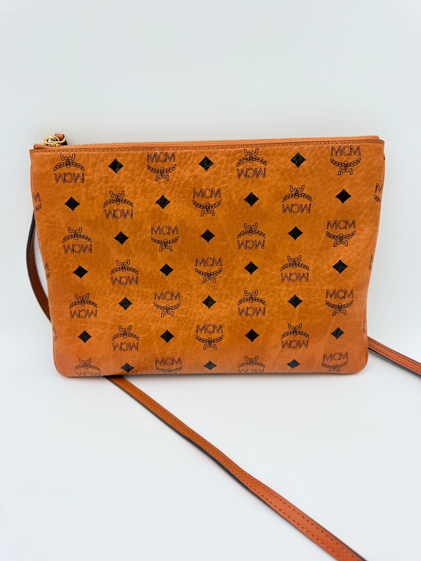 Crossbody Luxury Designer By Mcm In Brown & Tan, Size:Medium