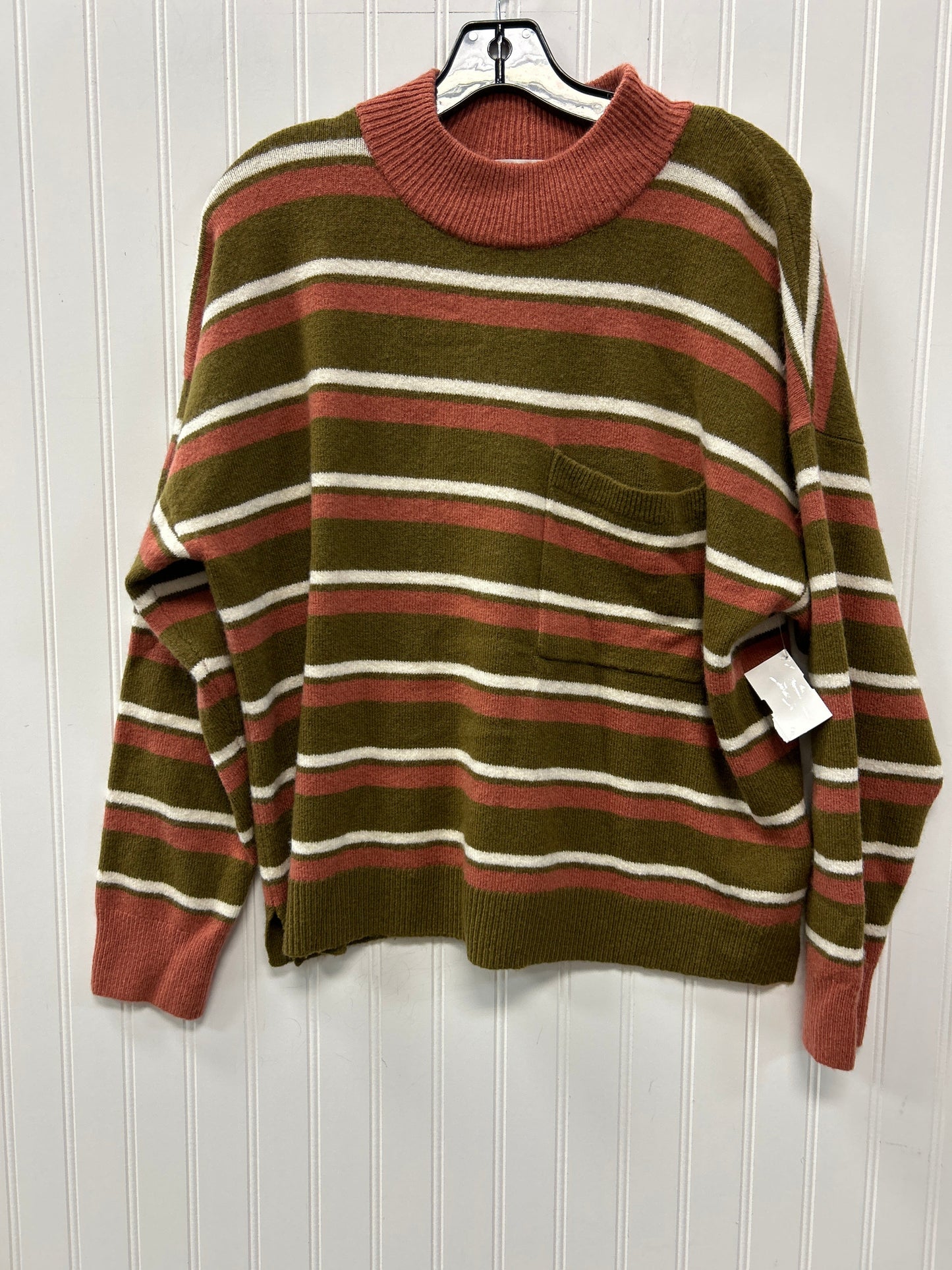 Sweater By Madewell In Green & Pink, Size:L
