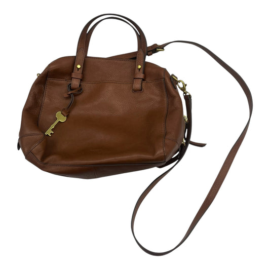 Handbag Leather By Fossil In Brown, Size:Medium