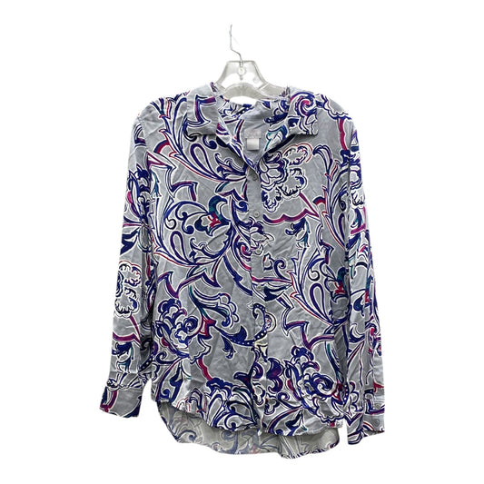 Top Ls By Chicos In Blue & Grey, Size:L