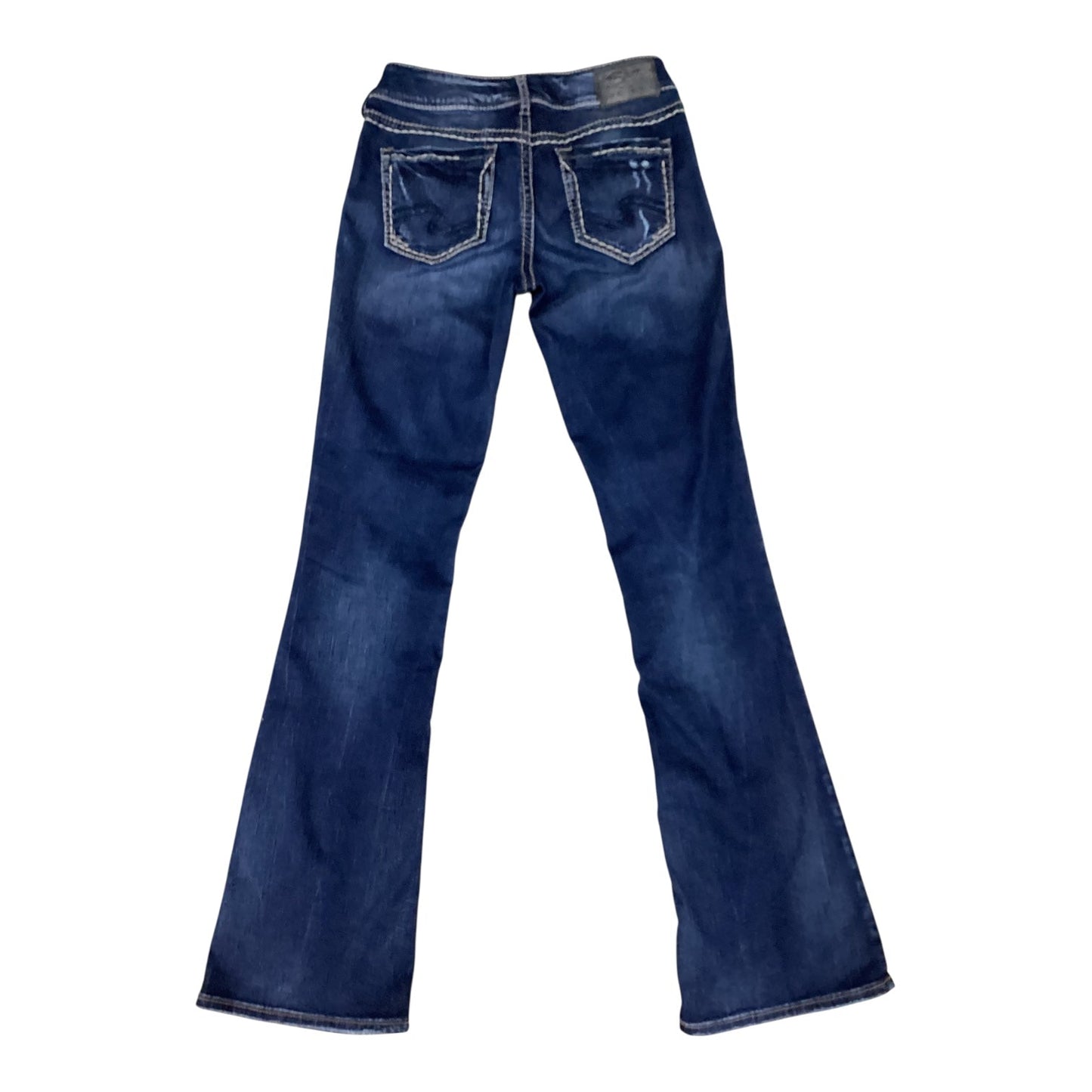 Jeans Boot Cut By Silver In Blue Denim, Size:4