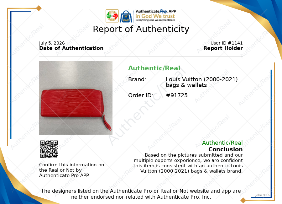 Wallet Luxury Designer By Louis Vuitton In Red, Size:Medium