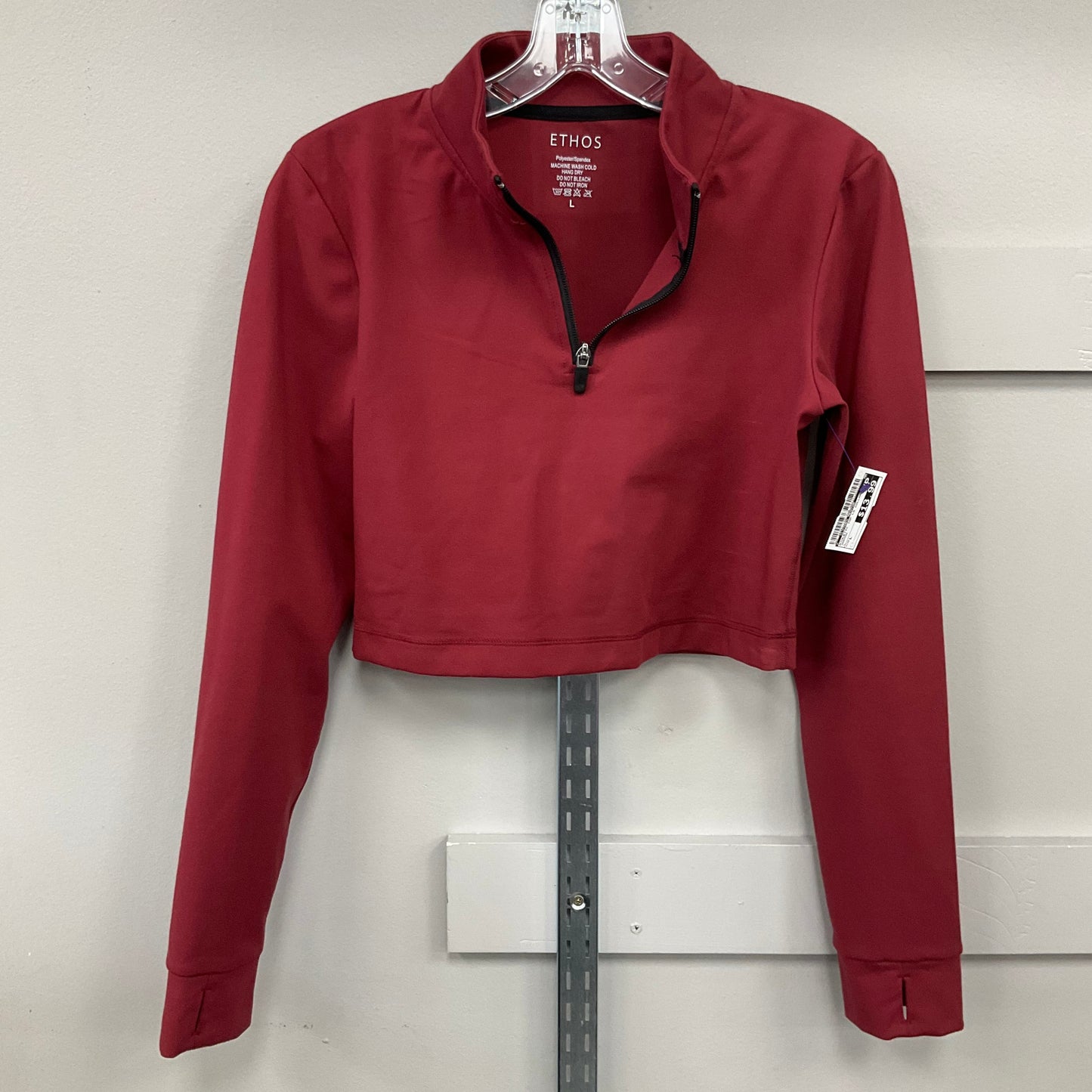ATHLETIC TOP LS COLLAR by ETHOS In MAROON, Size: L