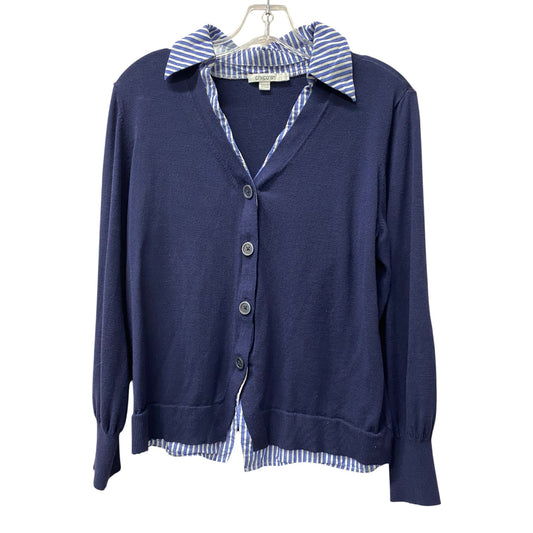 Sweater Cardigan By Chicos In Blue, Size:L