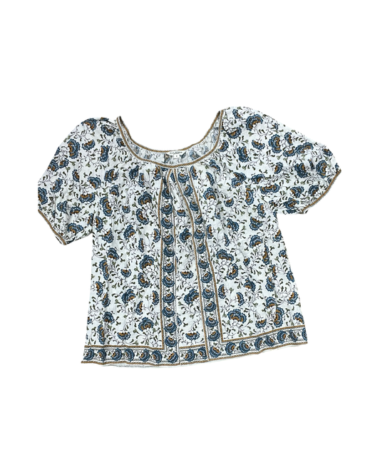 Top Ss By Max Studio In Blue & Cream, Size:S