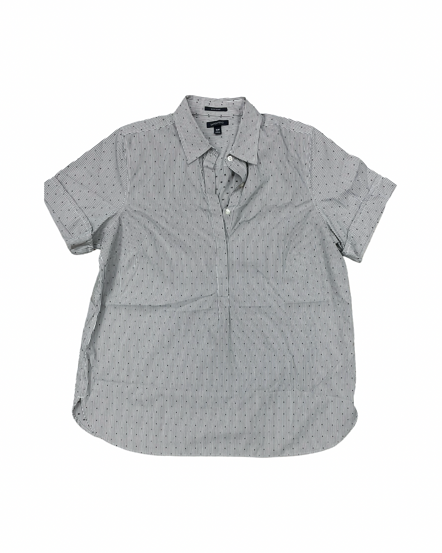 Top Ss By Lands End In Grey & White, Size:Xl
