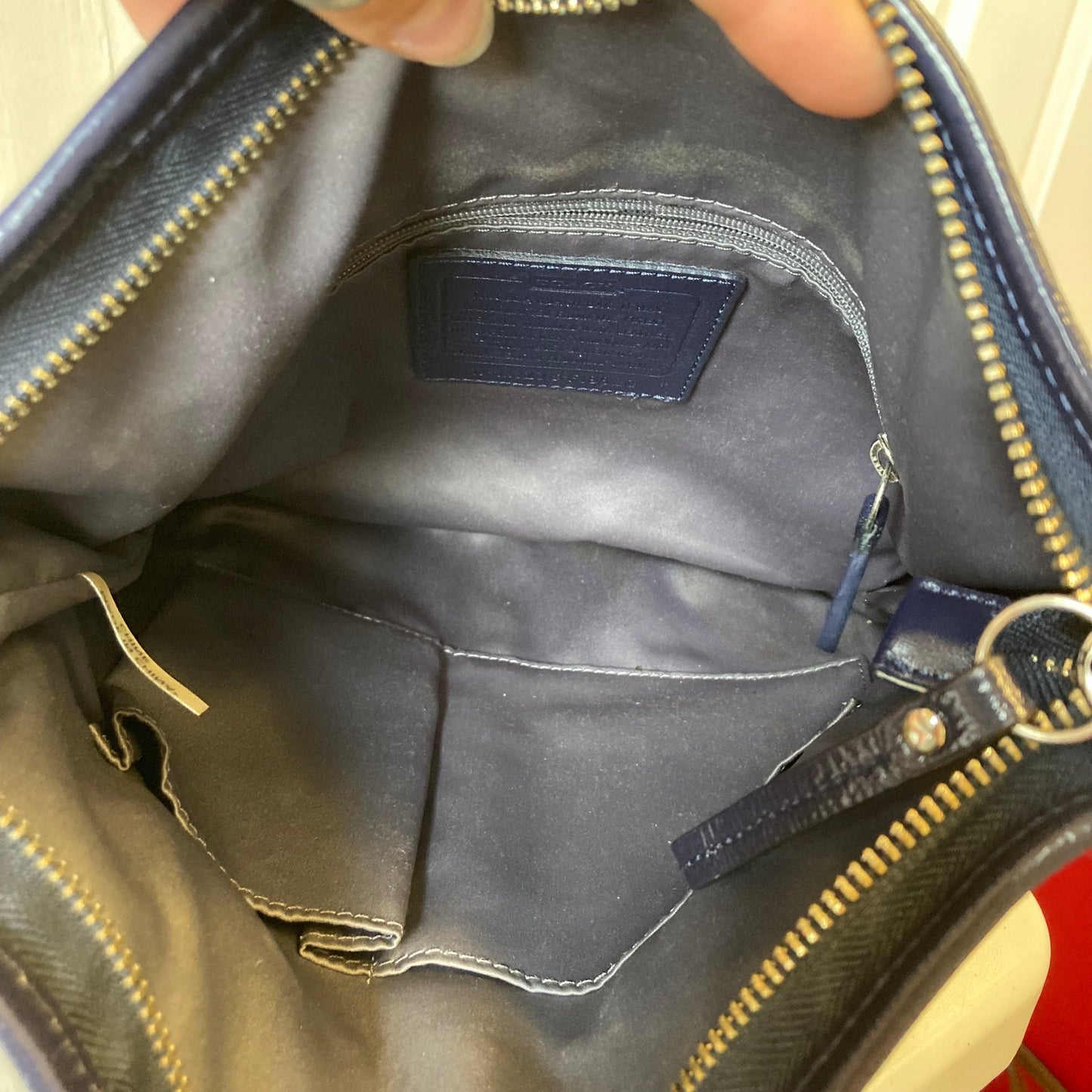 Handbag Designer By Coach In Blue, Size:Medium