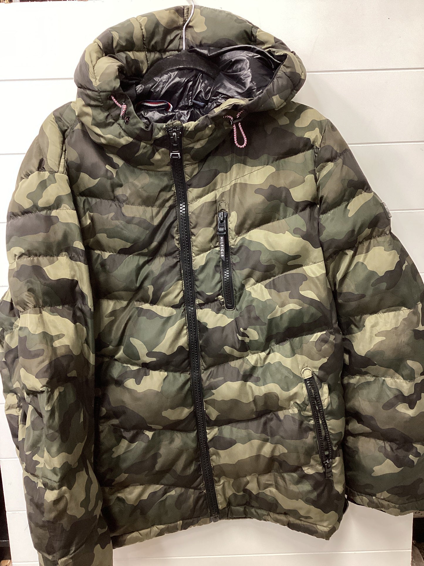 Coat Puffer & Quilted By Tommy Hilfiger In Green, Size:L