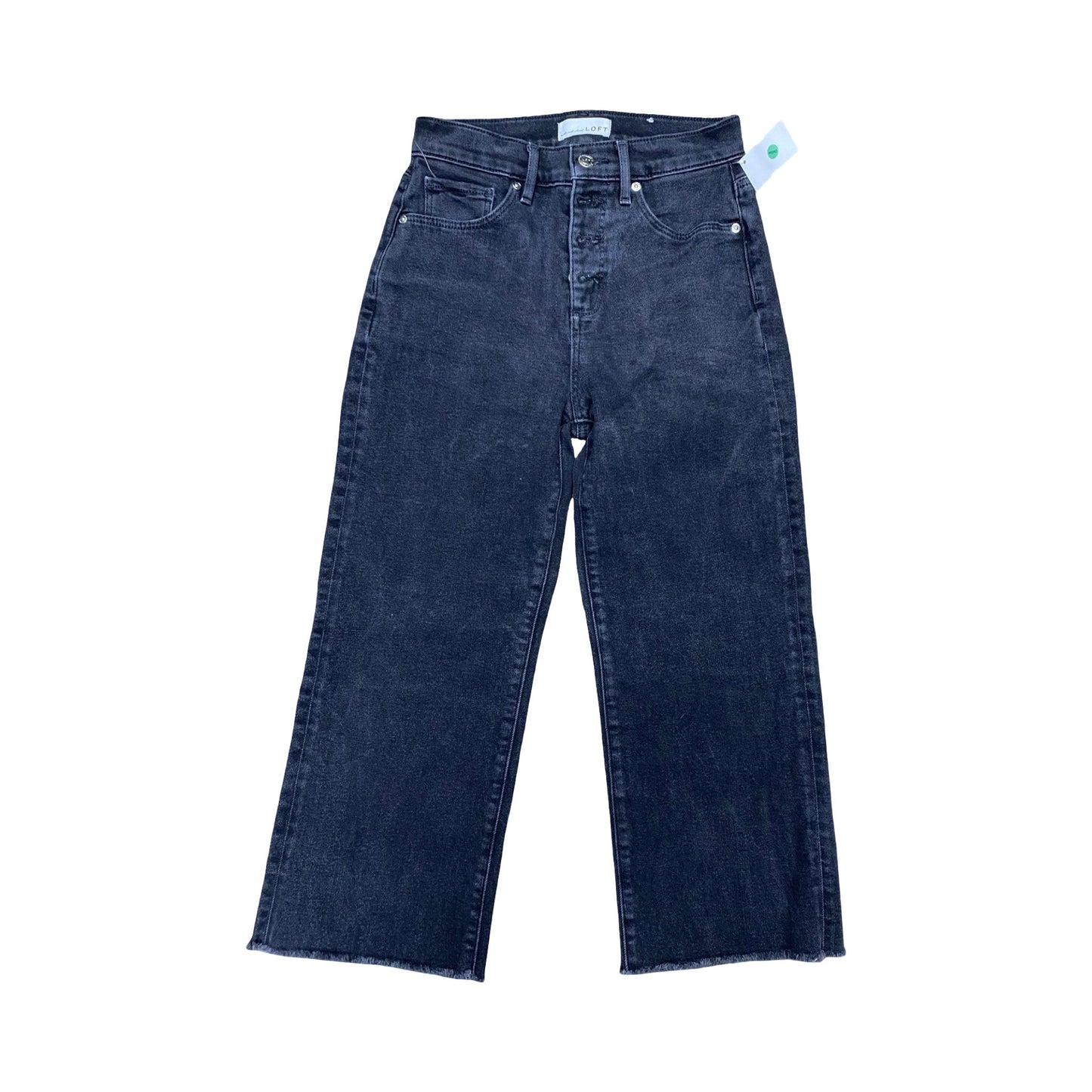 Jeans Wide Leg By Loft In Black Denim, Size:0