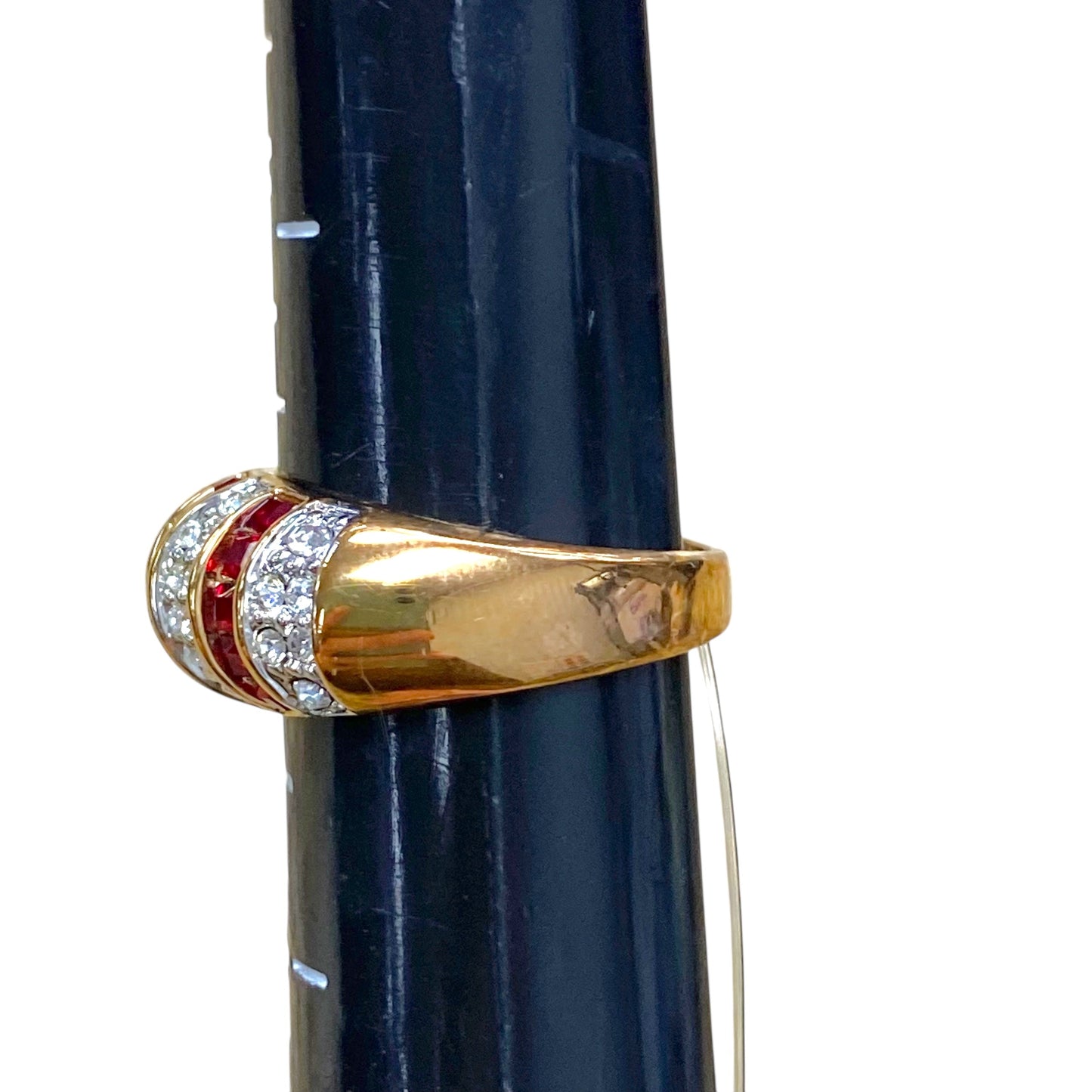 Ring Statement By Cmc In Gold & Red, Size:8