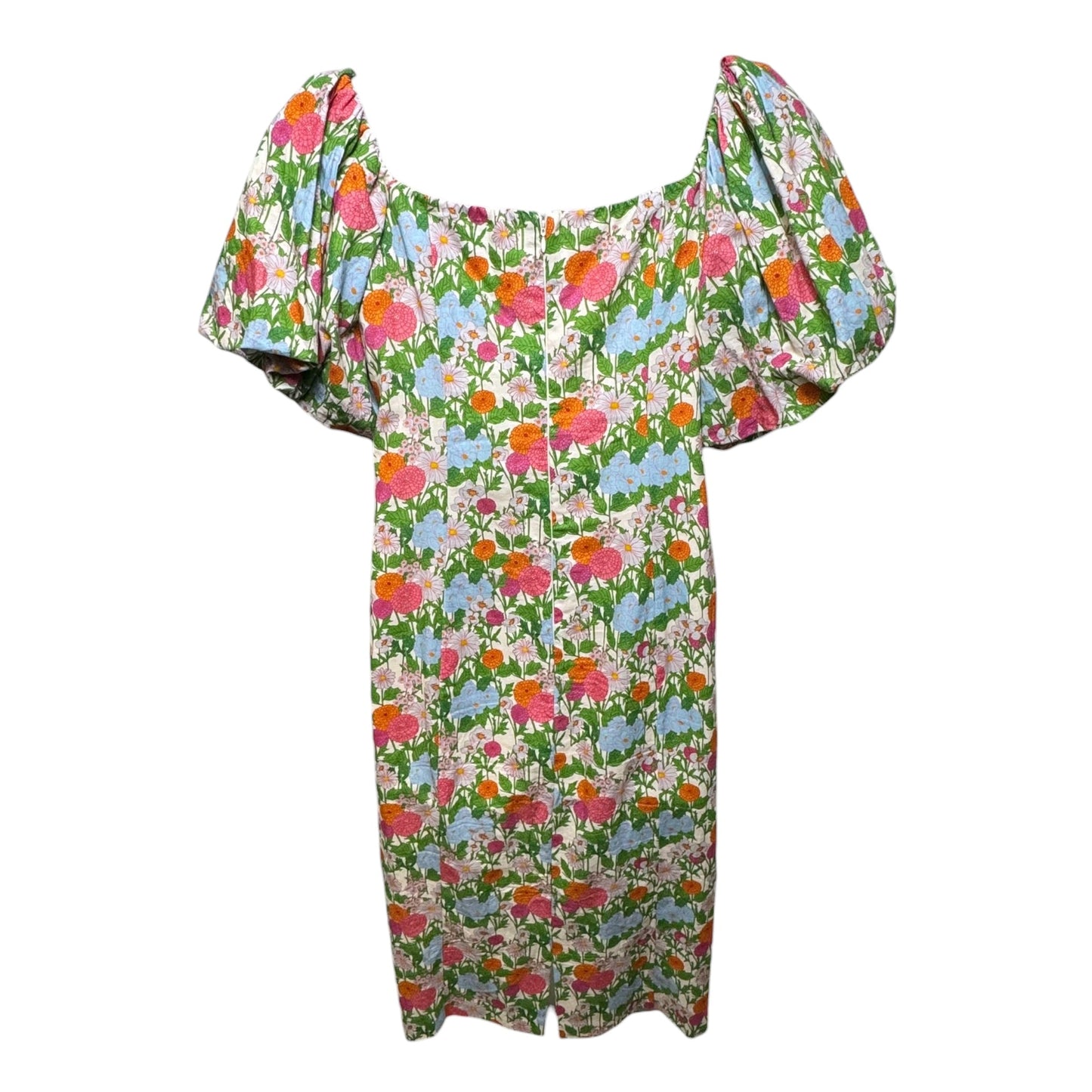 Sallie Midi Dress By Hyacinth House In Green Multi Begonia Floral Print, Size: XL