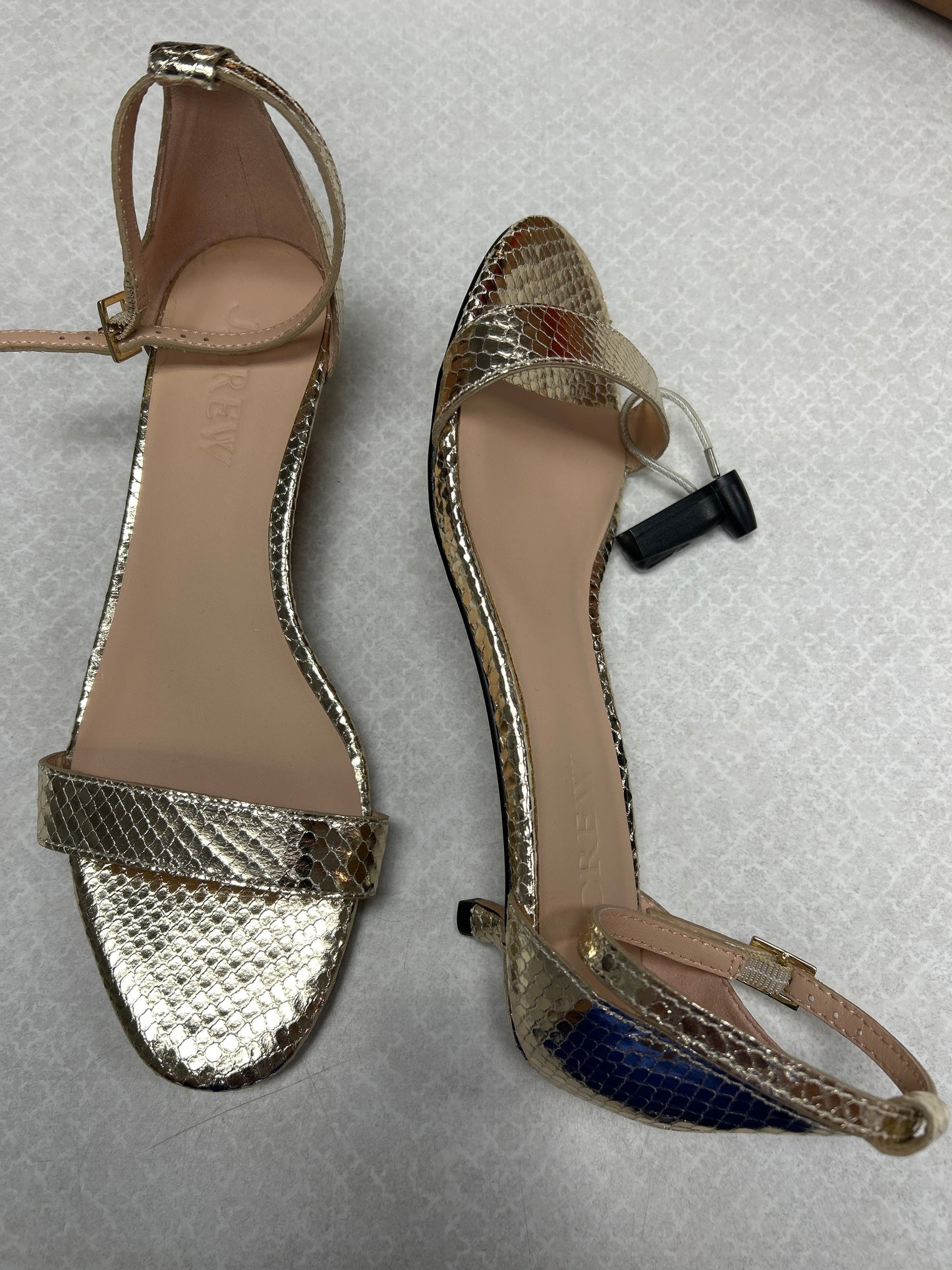 Sandals Heels Kitten By J. Crew In Gold, Size:7.5