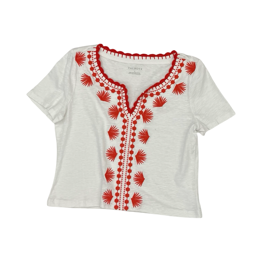 Top Ss By Talbots In Orange & White, Size:S