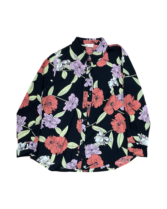 Blouse Ls By Clothes Mentor In Black, Size:L