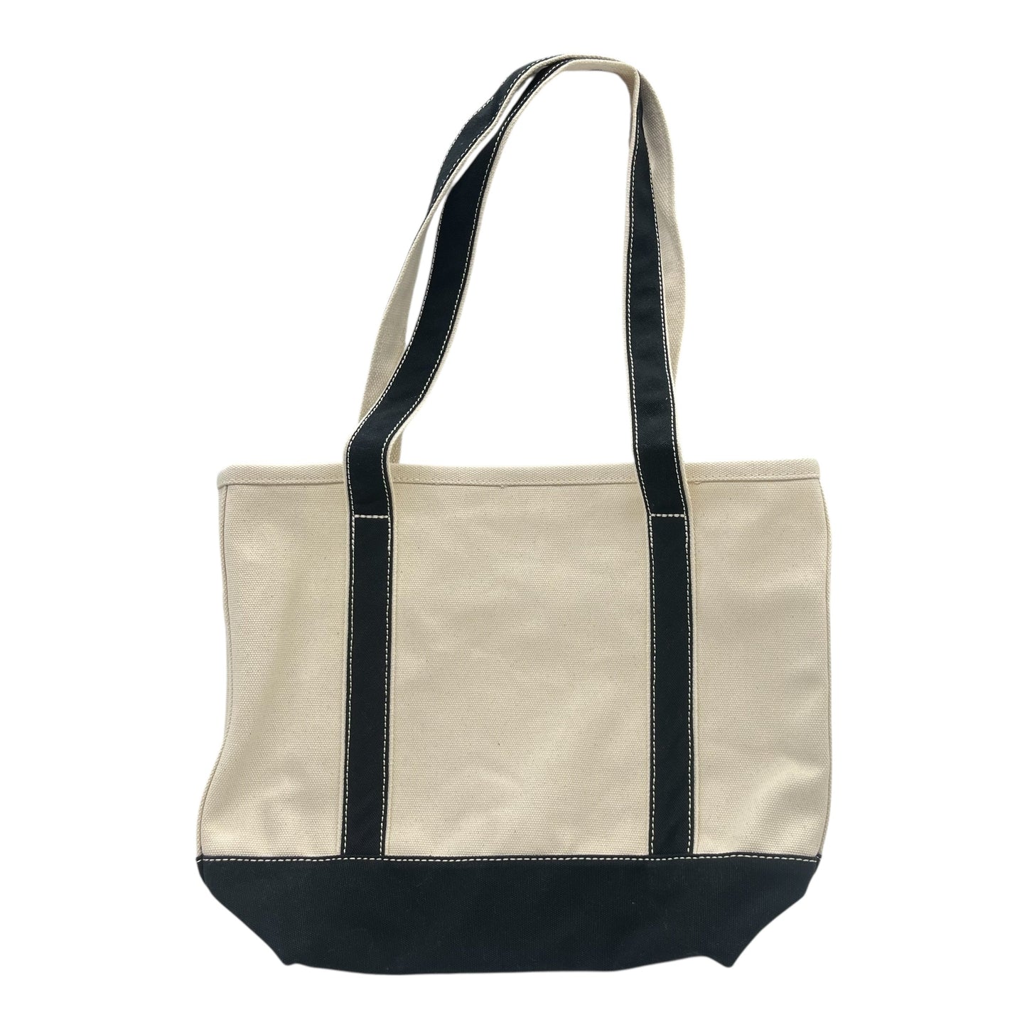 Tote By Lands End In Black & Cream, Size:Medium