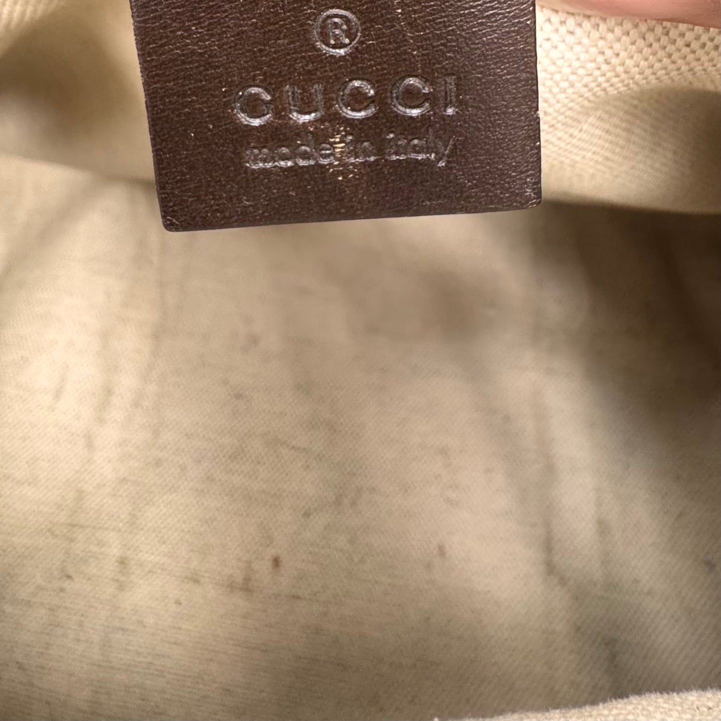 Boston Handbag Luxury Designer By Gucci In Brown, Size:Medium (As Is)